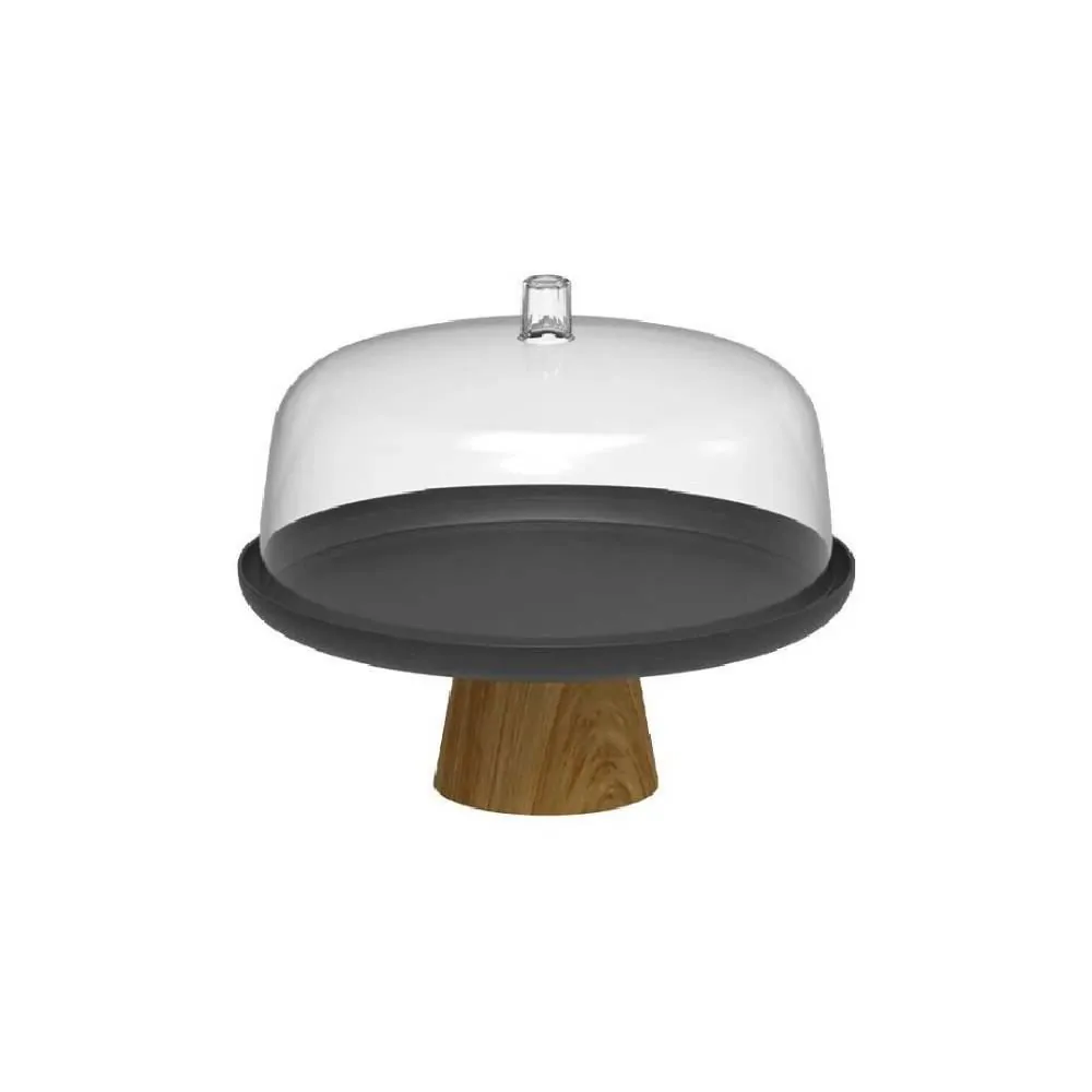 Boleira com Pé e Cupula Lume 25Cm Ou - Preto