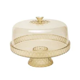 Boleira com Pé e Tampa Glamour Plasútil 26Cm - Transparente