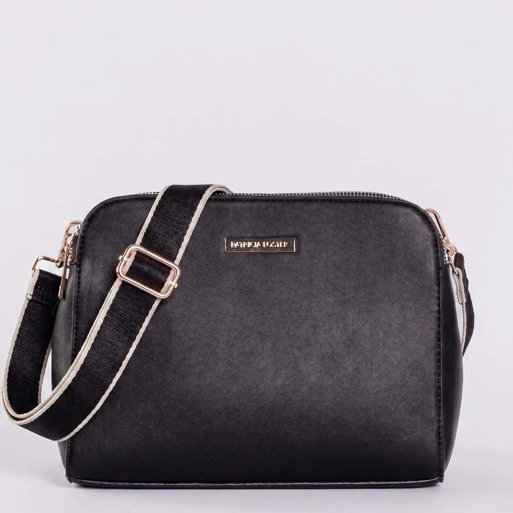 Bolsa Feminina Transversal Alça de Tecido Patricia Foster - Preto U