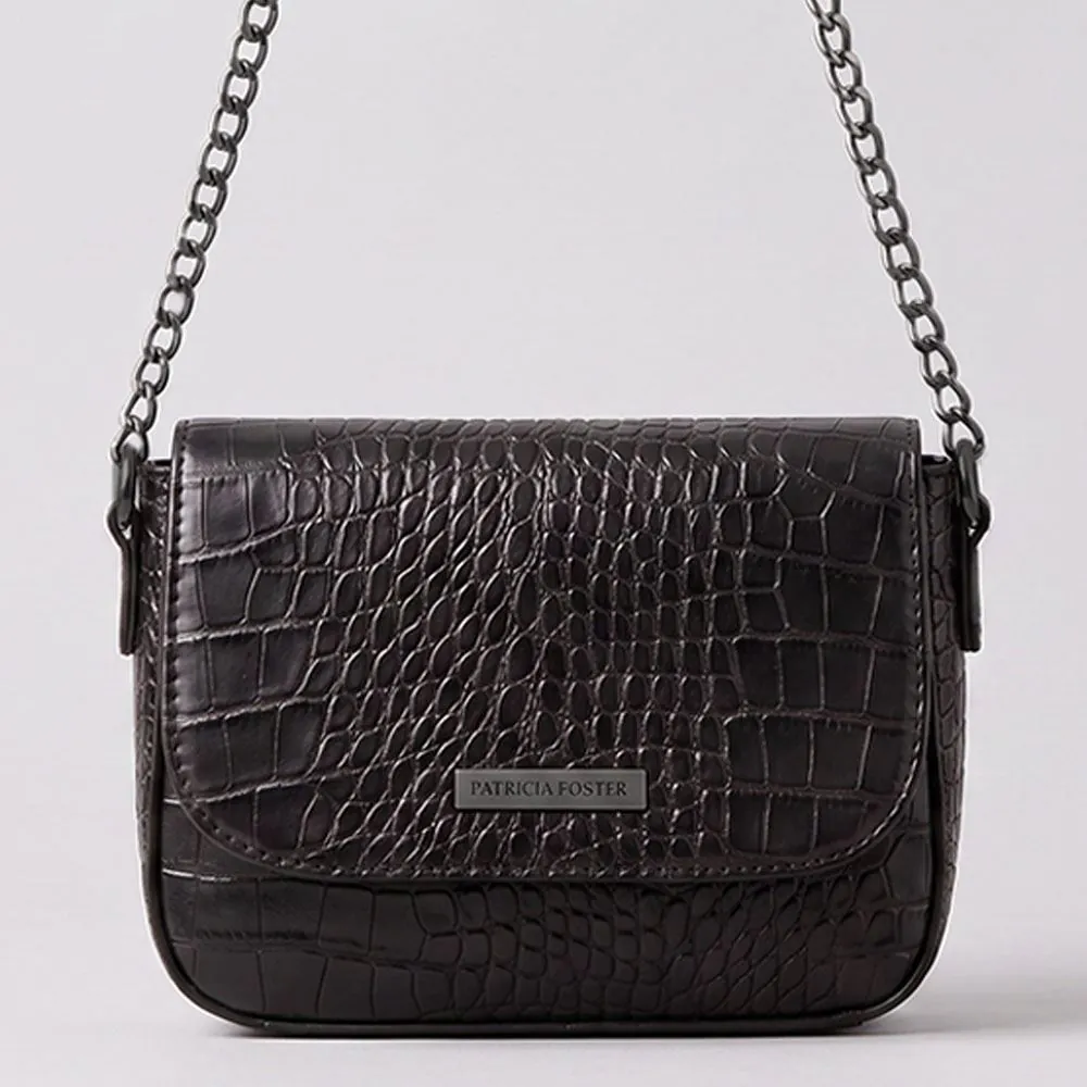 Bolsa Feminina Transversal Patricia Foster - Preto U