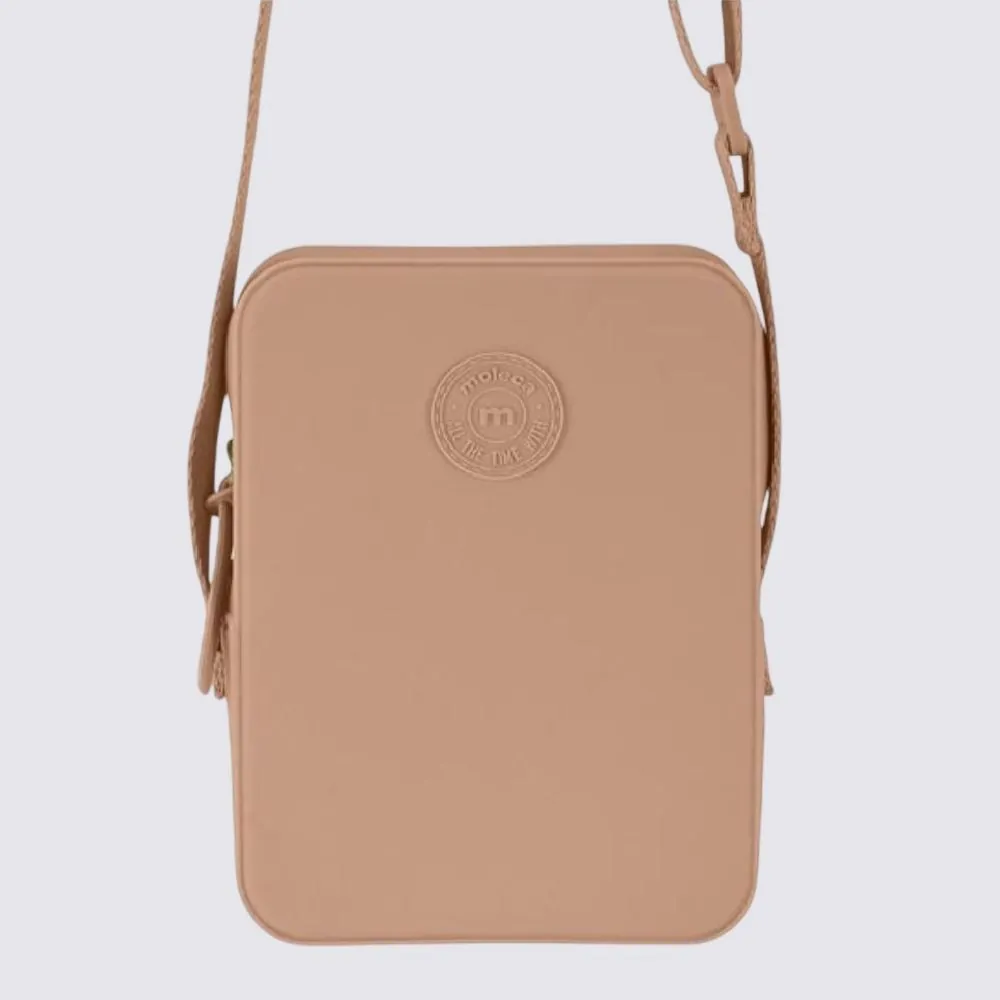 Bolsa Tiracolo Transversal Retangular Moleca - Bege