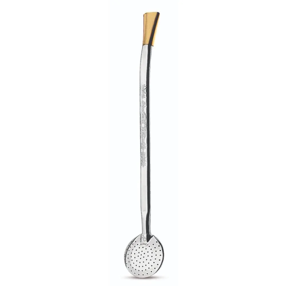 Bomba para Chimarrão Alpaca de Ferro Galant - 28cm