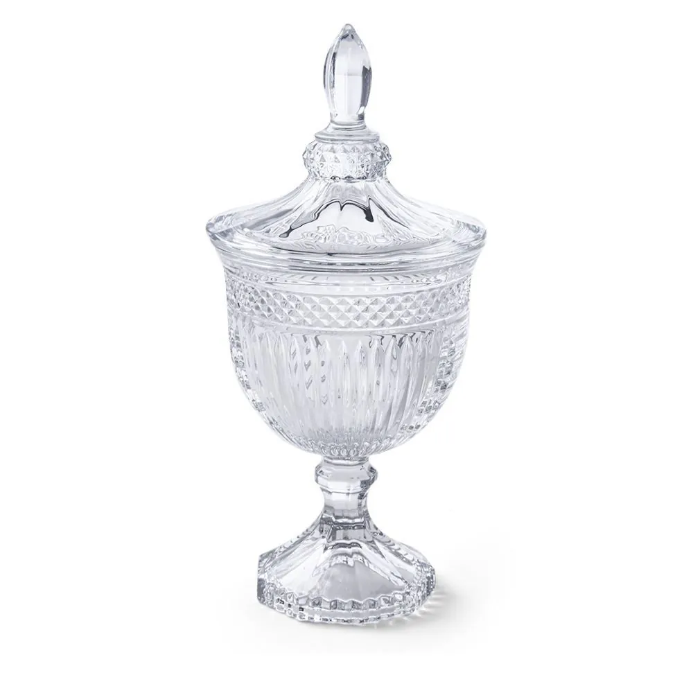 Bomboniere com Pé de Vidro Vanessa Hauskraft 11,5Cm - Transparente