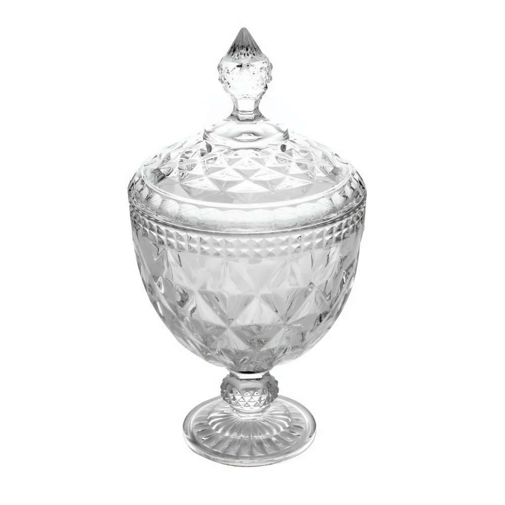 Bomboniere com Pé Diamante Lyor 28Cm - Transparente