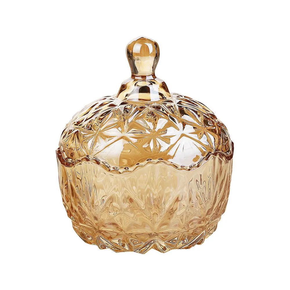 Bomboniere de Vidro Romenia 250Ml Inga Import - Âmbar