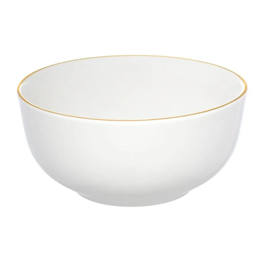 Bowl de Porcelana com Borda Dourada Hauskraft - 500ml
