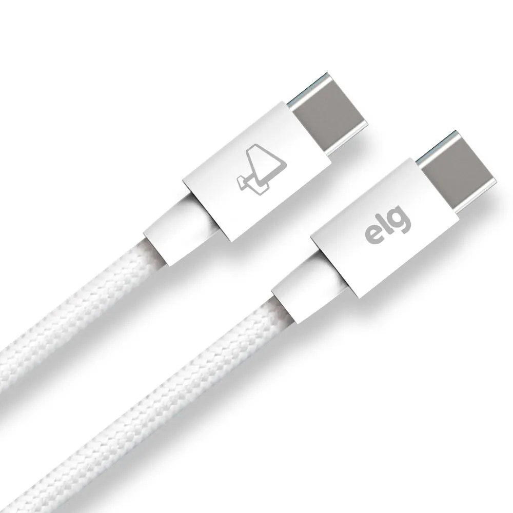 Cabo Usb Tipo-C P/ Tipo-C 60W Elg Branco 1 Metro