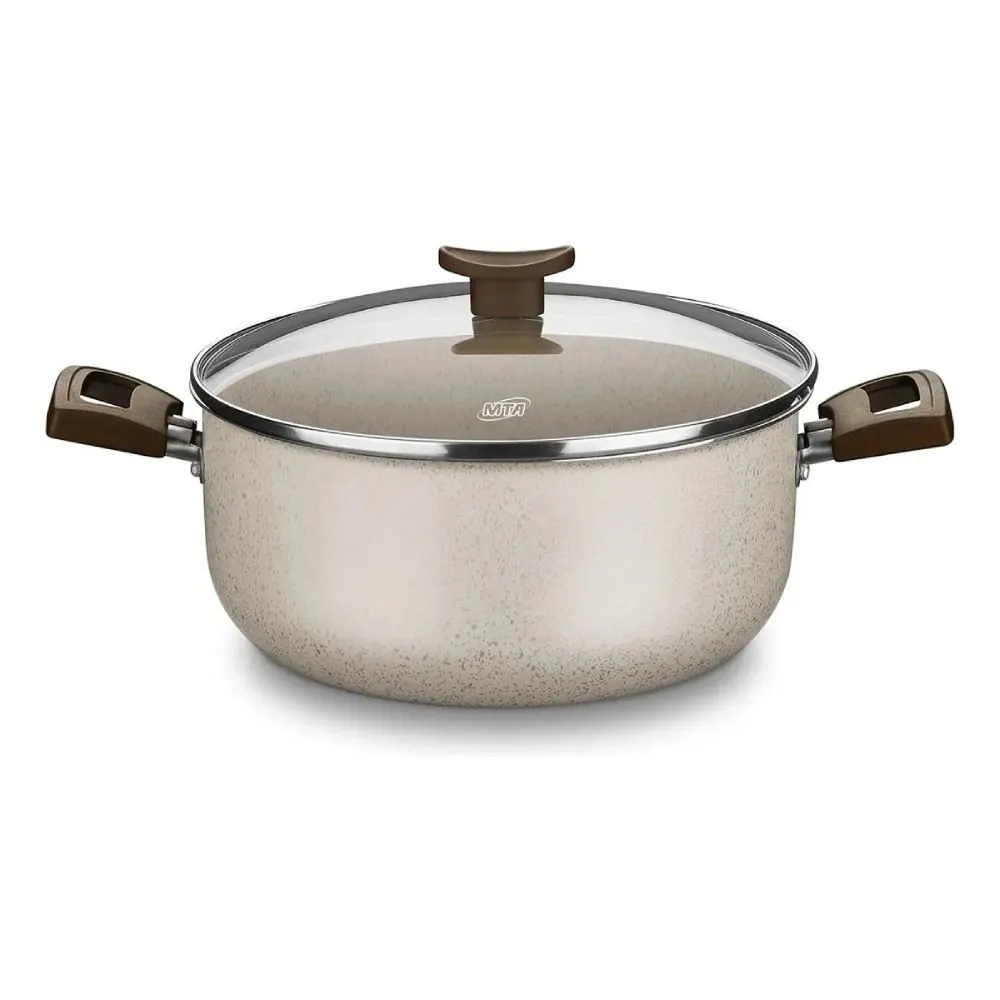 Caçarola Aluminio Antiaderente Aura 22Cm Mta - Baunilha