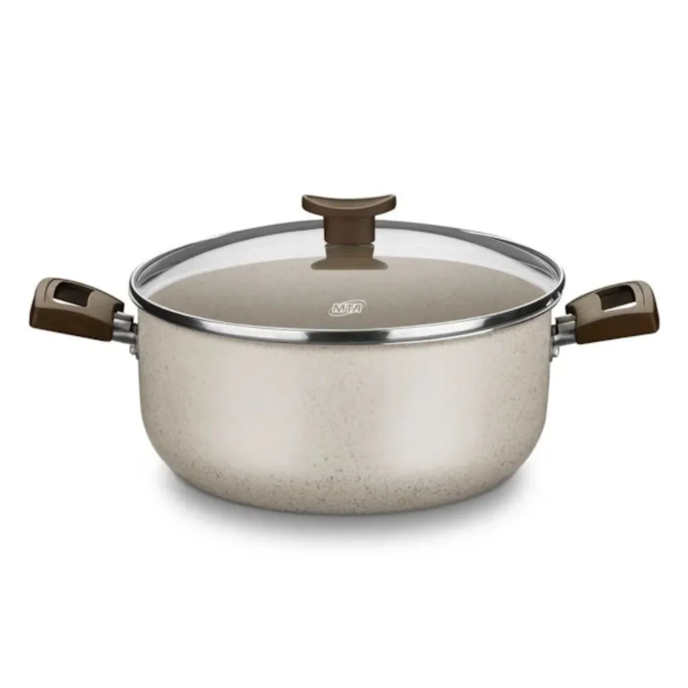 Caçarola com Tampa de Vidro Aura 18Cm - Baunilha