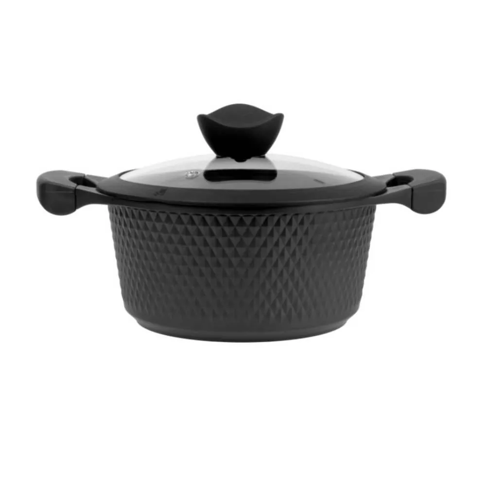 Caçarola de Indução com Tampa Diamond 24Cm - Preto