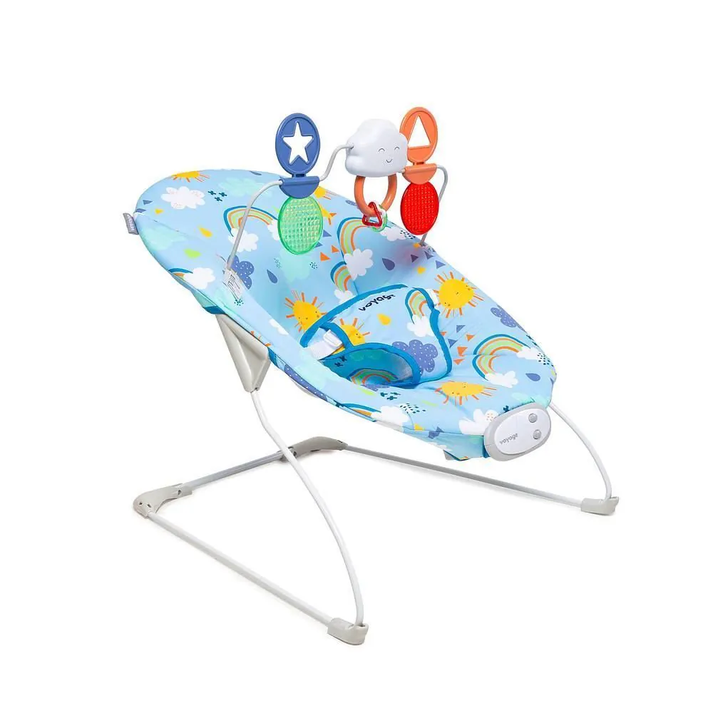 Cadeira de Descanso Bouncer Relax com Brinquedos Voyage - Azul Solar