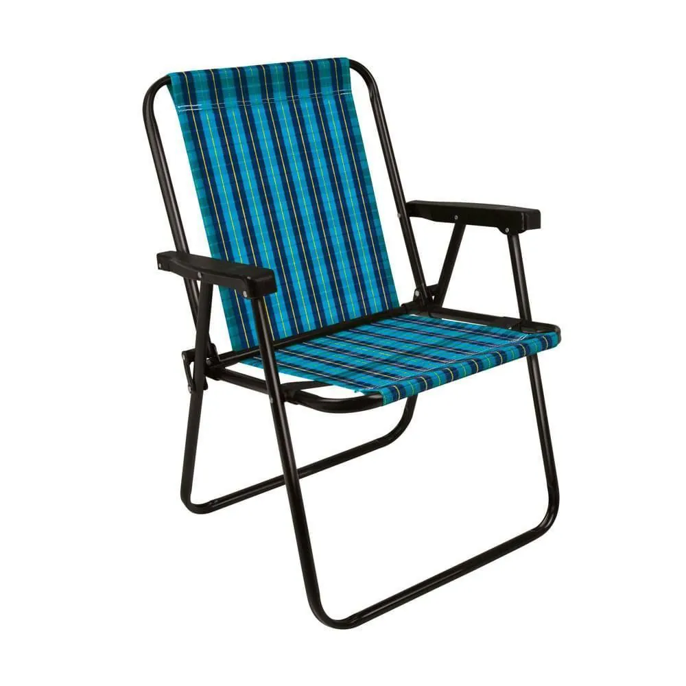 Cadeira de Praia Alta Aço Xadrez Marine Mor até 110 kg - 002052