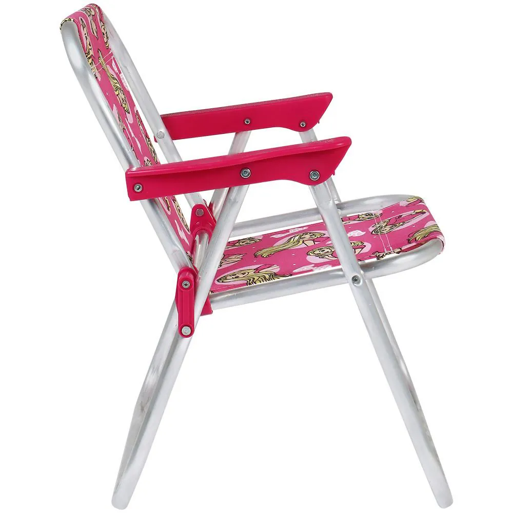 Cadeira Infantil Praia Barbie Alumínio Bel Fix até 30 kg - Rosa