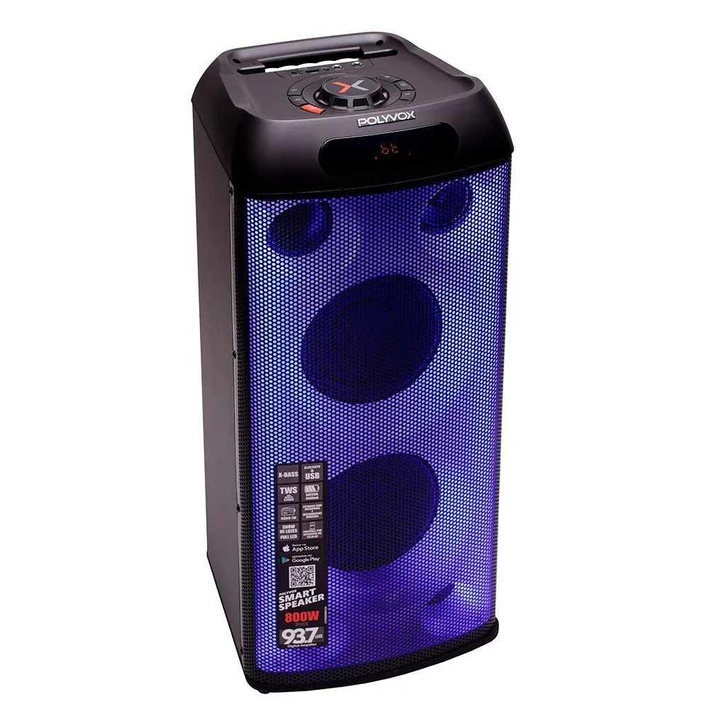 Caixa de Som Acústica Polyvox 800W Bluetooth Xt660t - Bivolt