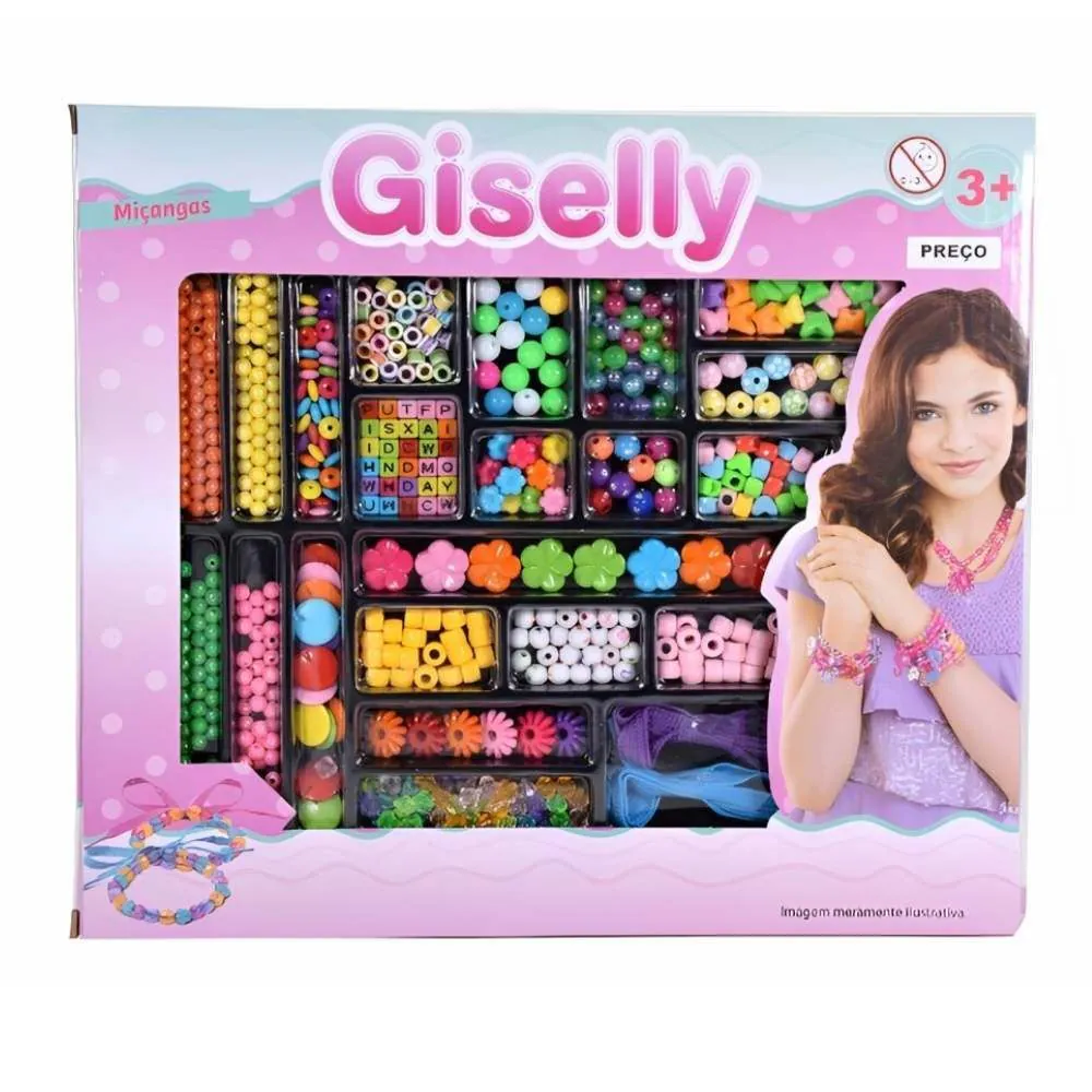 Caixa Média de Miçangas Infantil Giselly Toys - HMA954