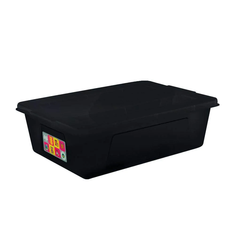 Caixa Organizadora com Tampa Multiuso Black Dup 50 Litros - Preto