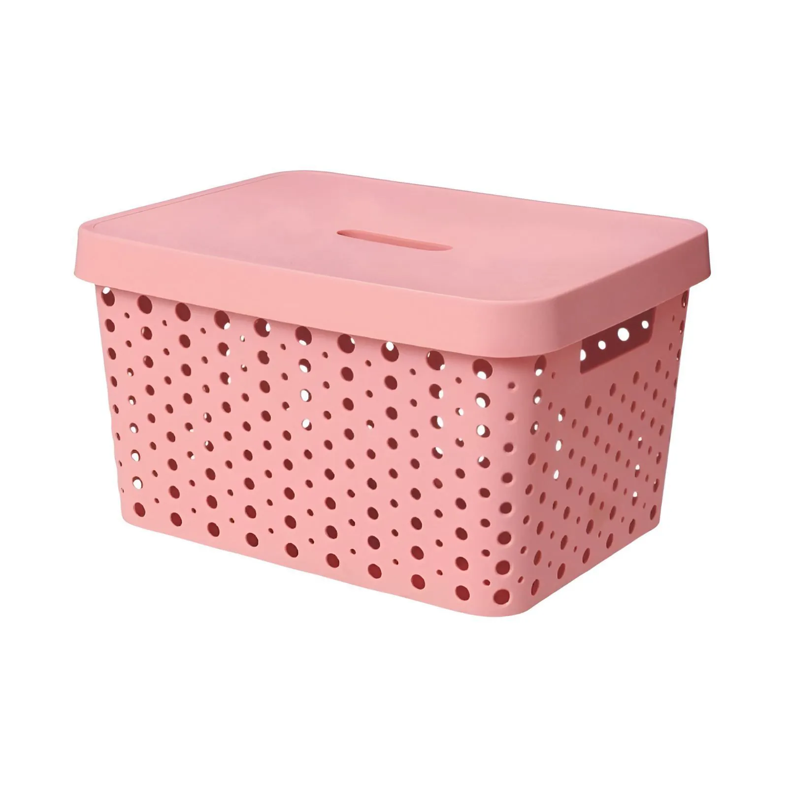 Caixa Organizadora com Tampa Usual Plastic 17 Litros - Rosé