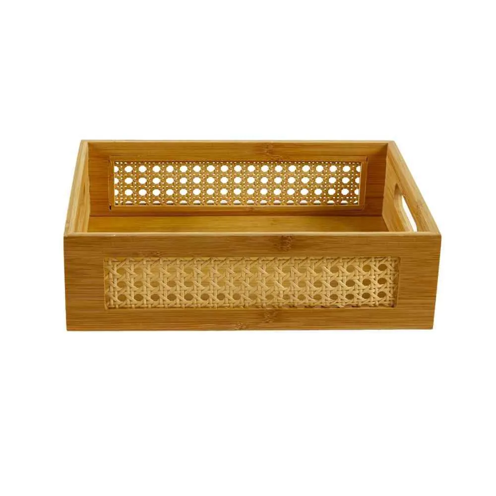 Caixa Organizadora de Bambu Sem Tampa - 32Cm