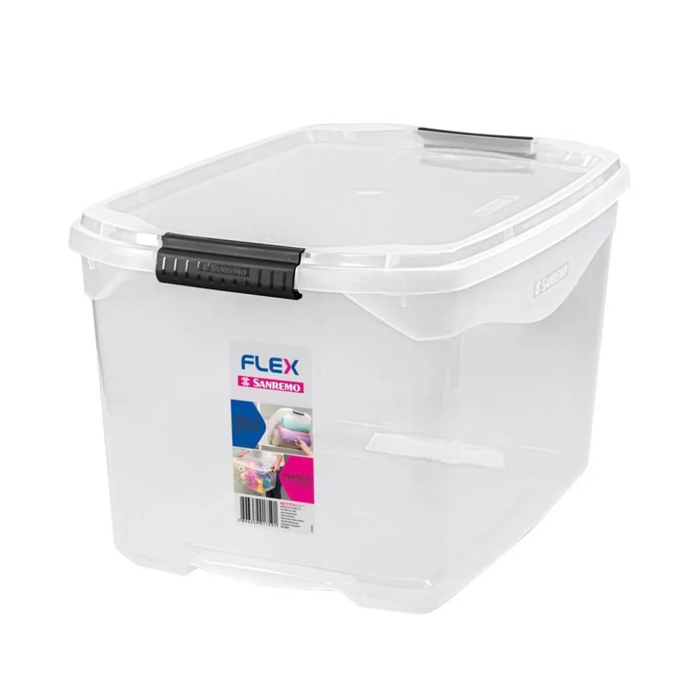 Caixa Organizadora Flex 29 Litros Sanremo - Transparente