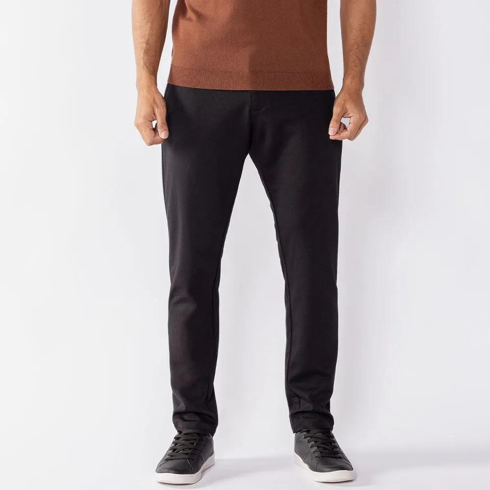 Calça Alfaiataria Masculina em Moletom Thing Preto Solido