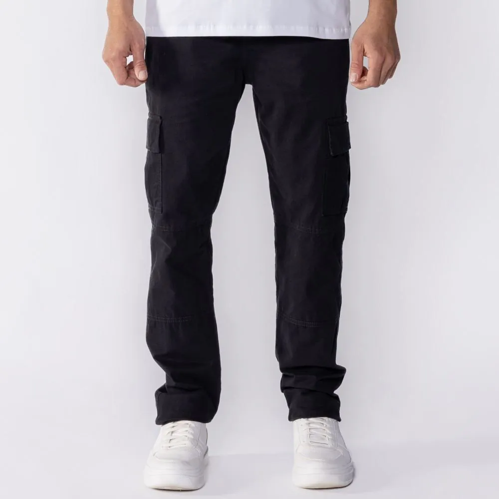 Calça Cargo Masculina de Sarja Marc Alain Preto