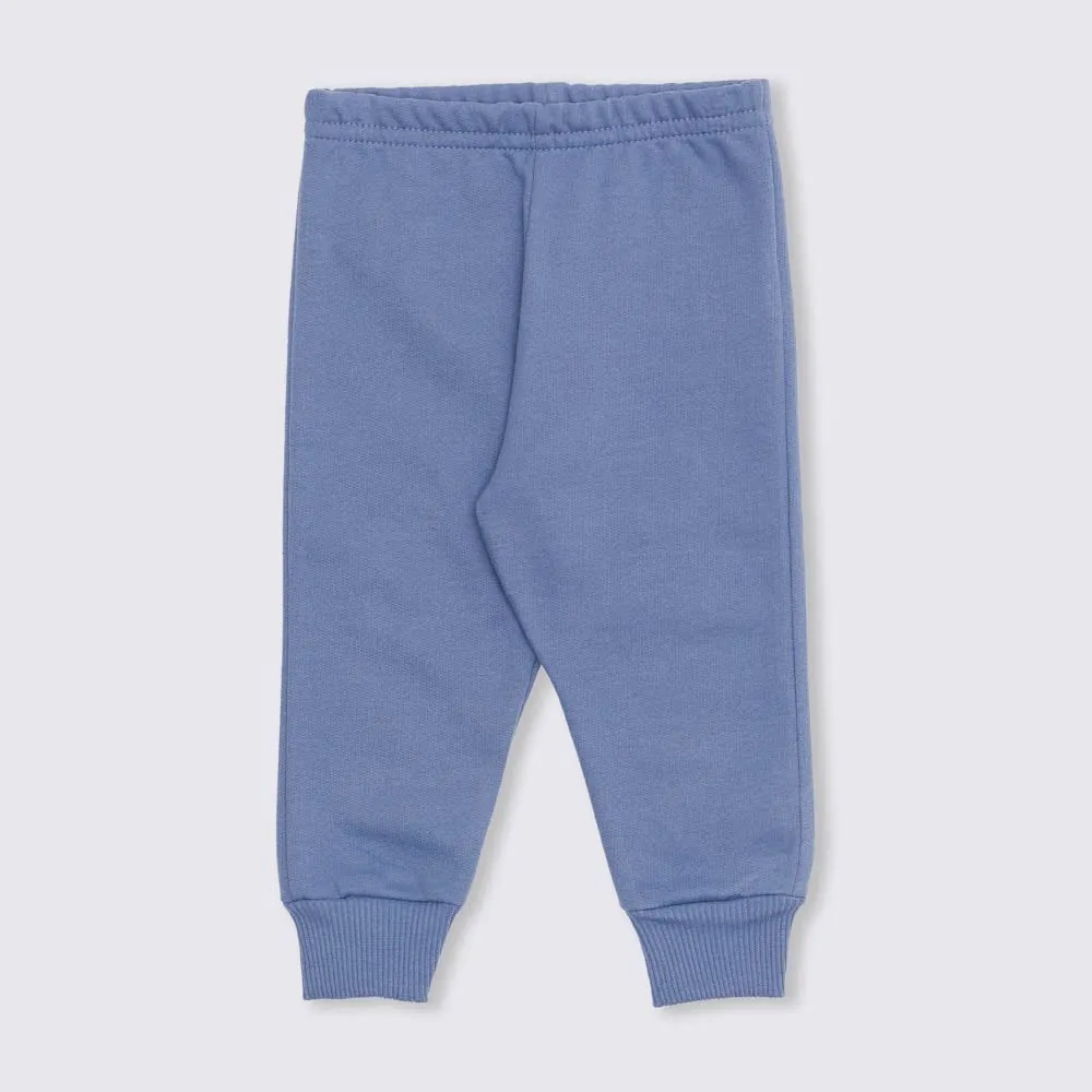 Calça de Bebê Moletom Básico Felpado Yoyo Baby Azul Dragonfly