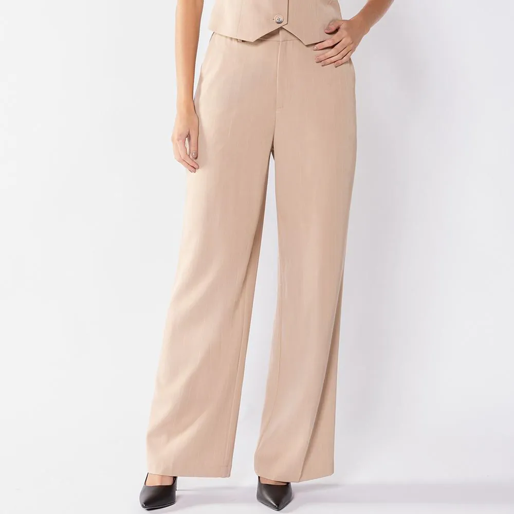 Calça Feminina de Alfaiataria Patricia Foster Bege