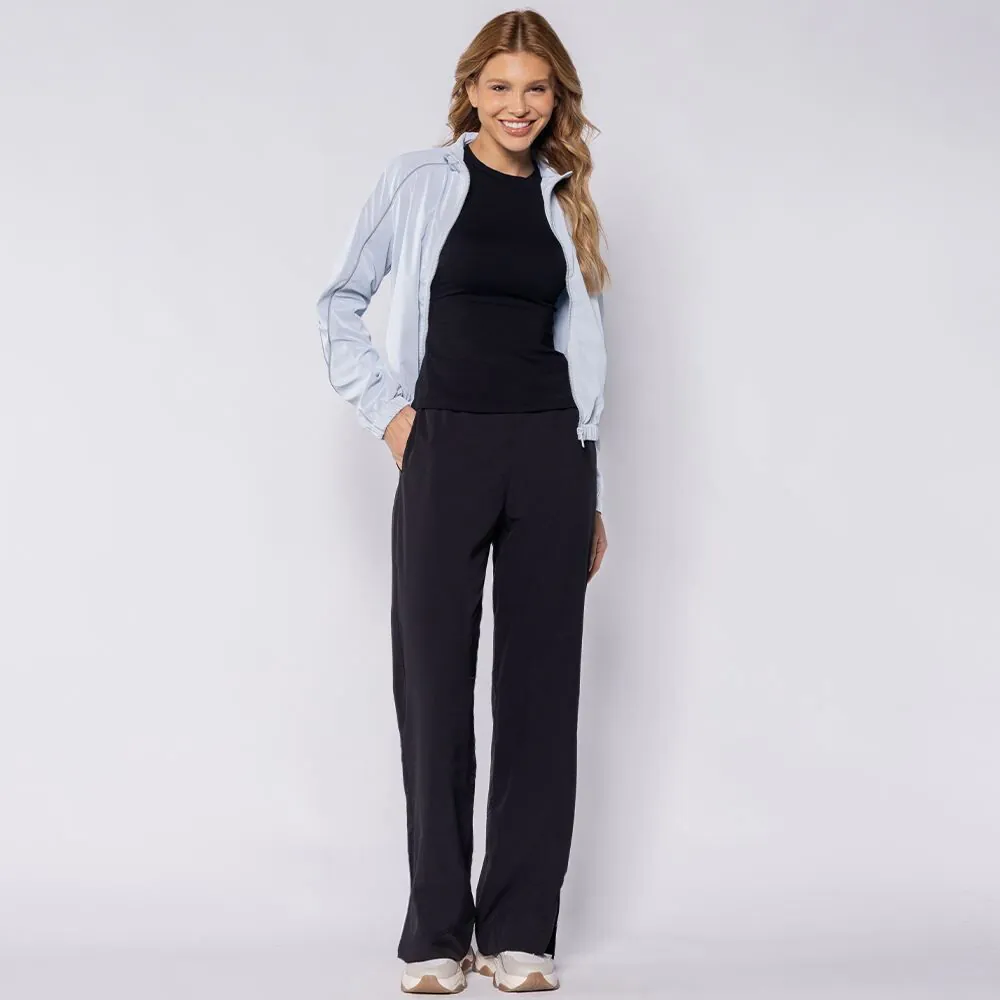 Calça Feminina Esportiva Wide Leg em Tactel Scream Preto