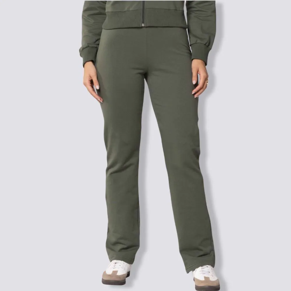 Calça Feminina Reta de Moletom Patricia Foster Verde Heir