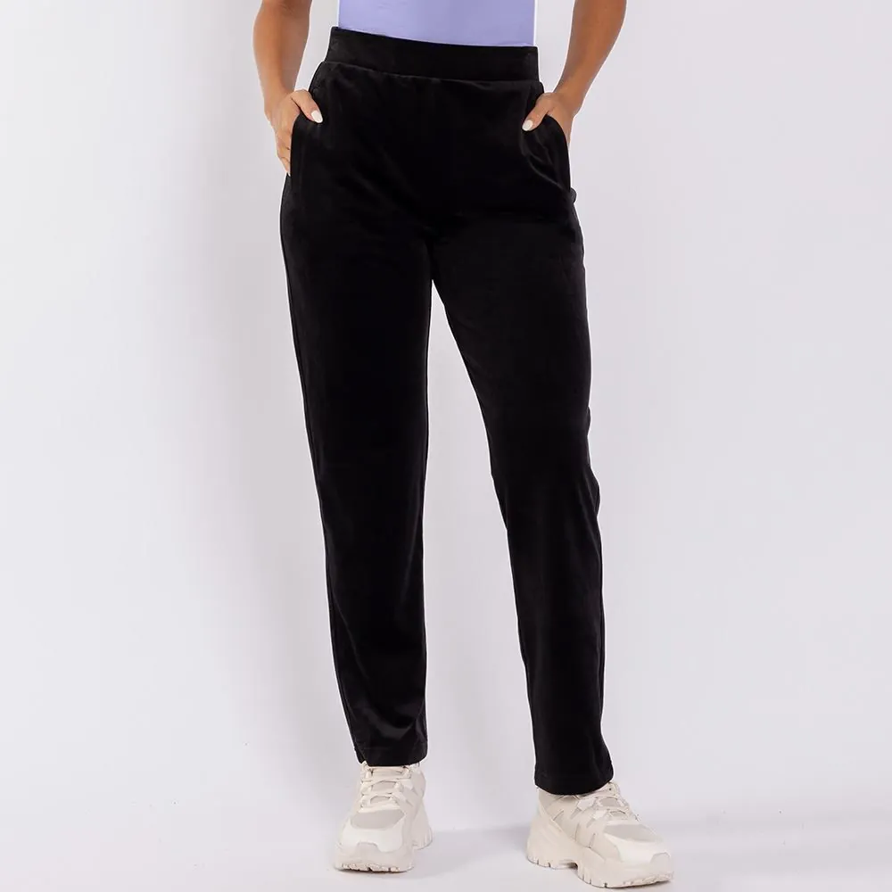 Calça Feminina Esportiva Reta em Plush Scream Preto