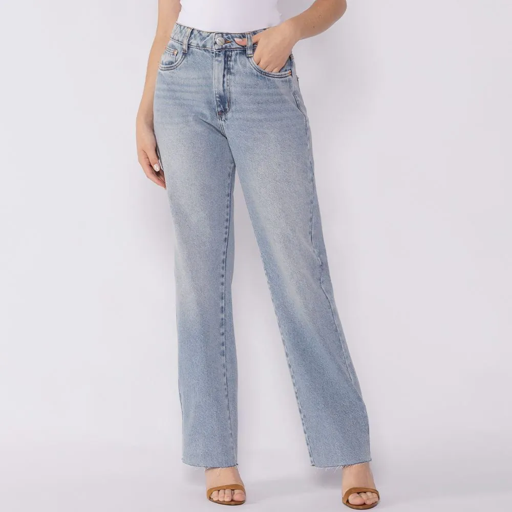 Calça Jeans Feminina Reta Boby Blues Azul Claro
