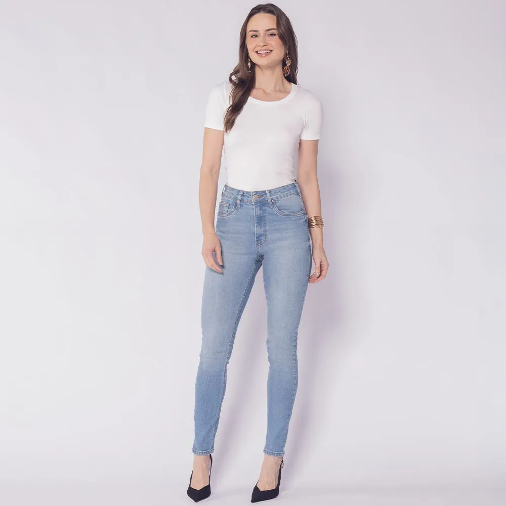 Calça Jeans Feminina Skinny Boby Blues Azul Claro