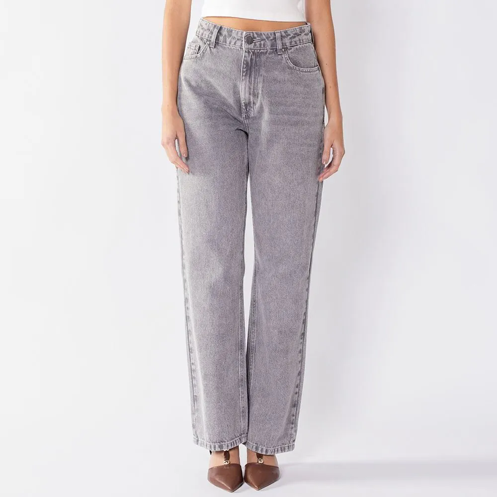 Calça Jeans Feminina Wide Leg Boby Blues Cinza