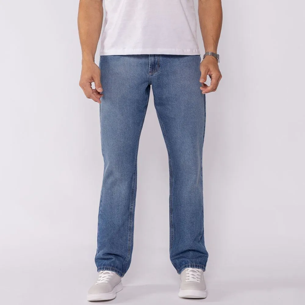 Calça Jeans Masculina Reta Thing Azul Medio