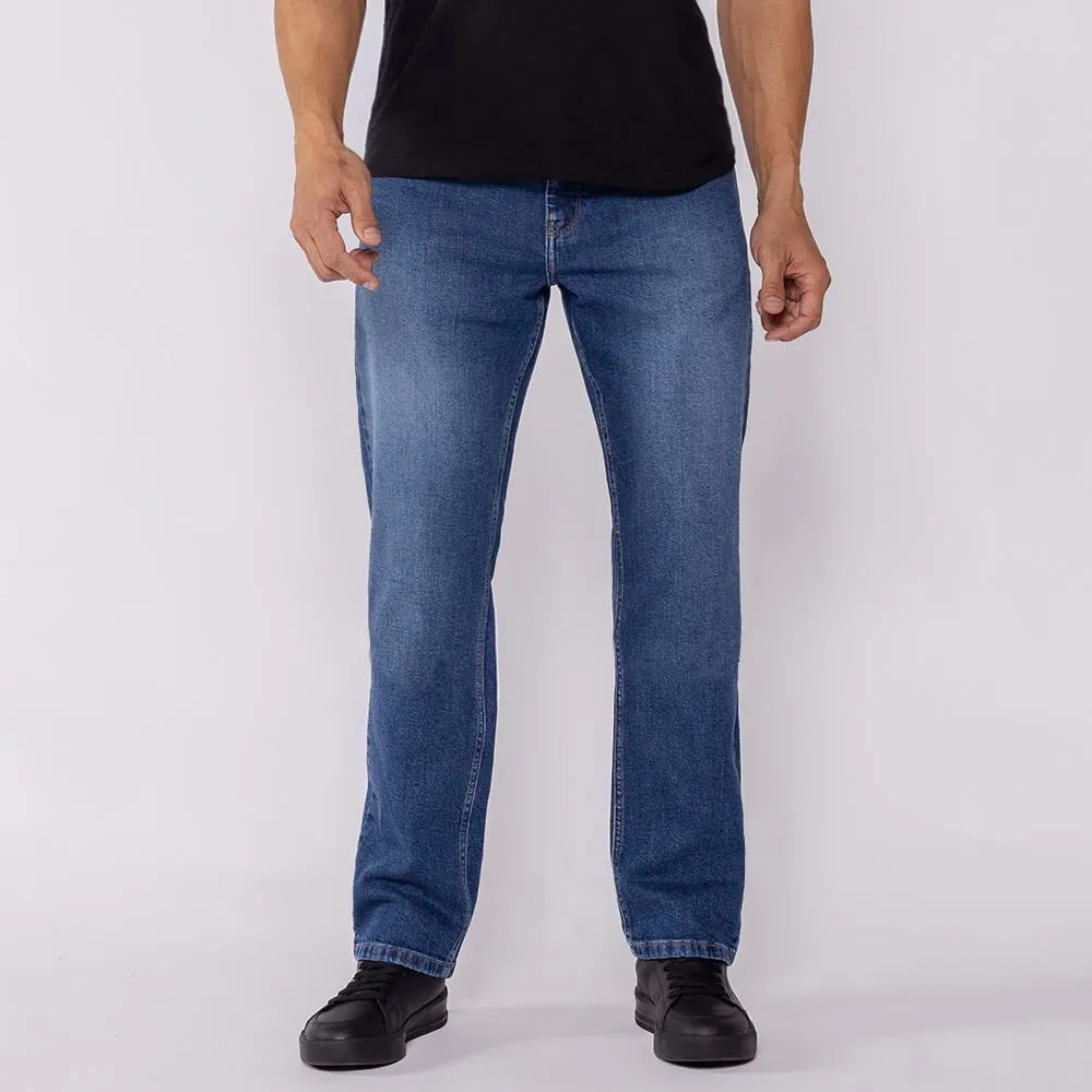 Calça Jeans Masculina Tradicional Marc Alain Azul Medio