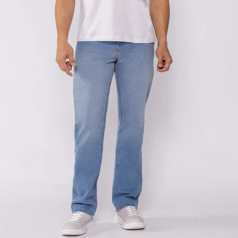 Calça Jeans Masculina Tradicional Marc Alain Azul Claro
