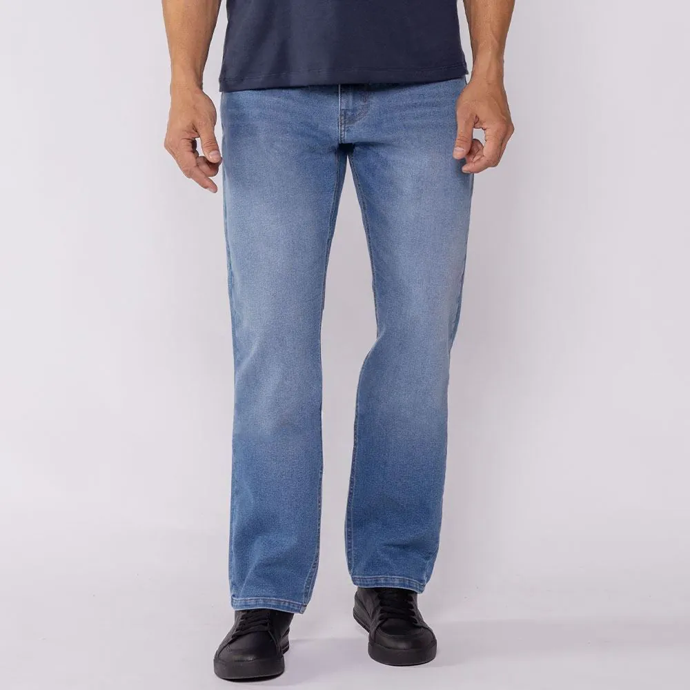 Calça Jeans Masculina Tradicional Marc Alain Azul Medio