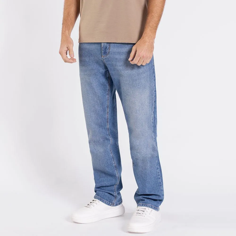 Calça Jeans Masculina Tradicional Premium Marc Alain Azul Medio