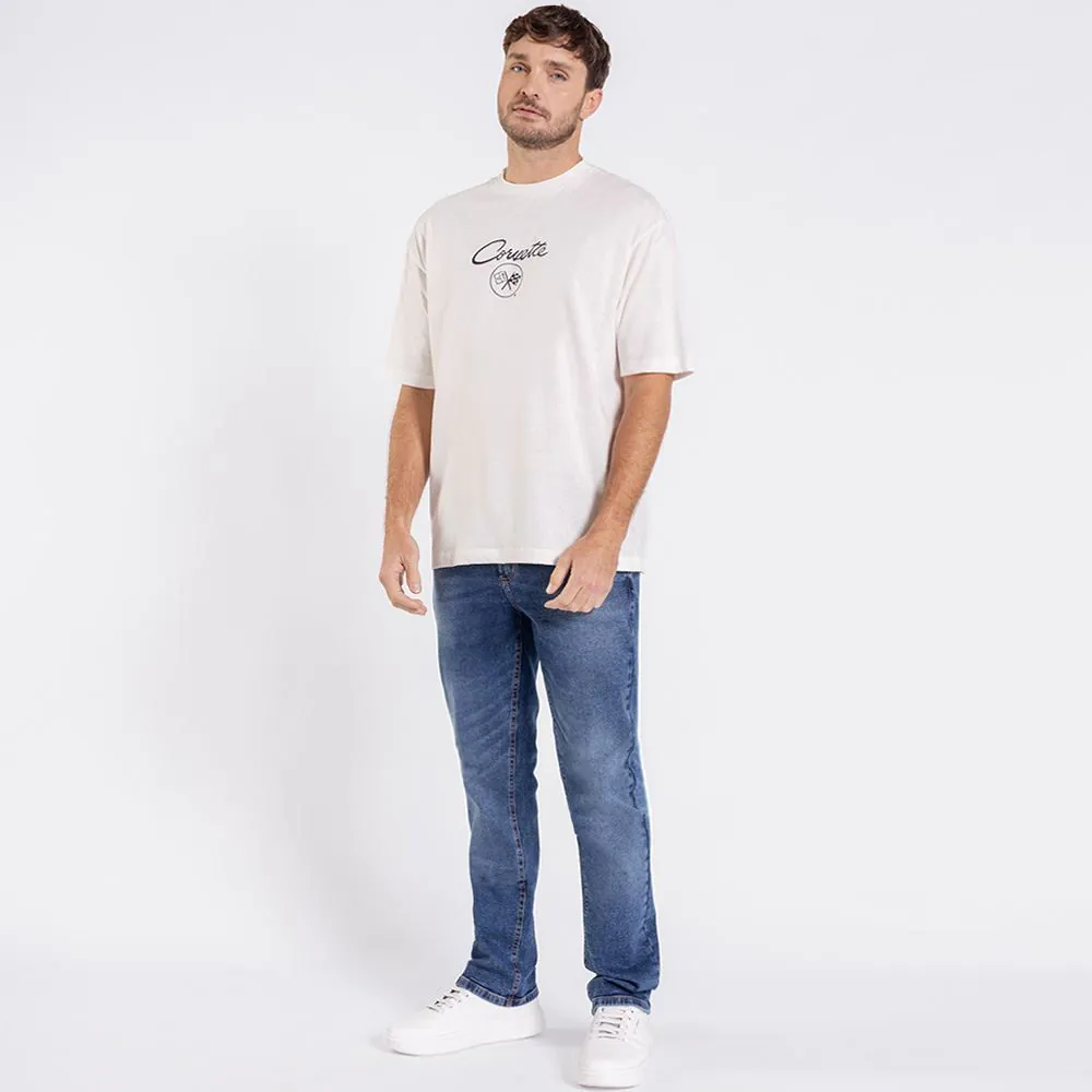 Calça Jeans Masculina Tradicional Premium Marc Alain Azul Medio
