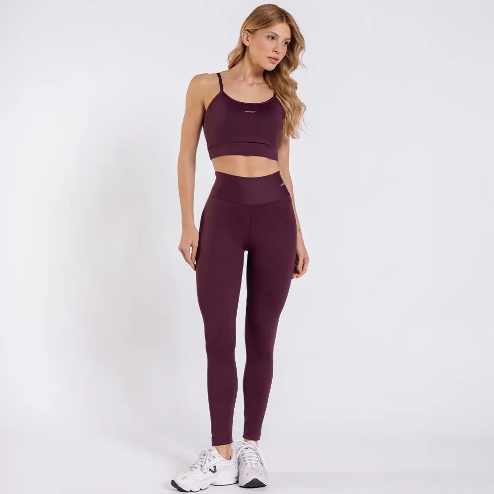 Calça Legging Feminina Básica Scream Bordo Figo