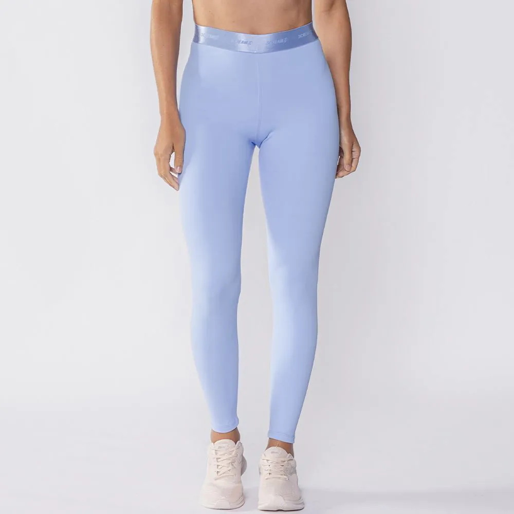 Calça Legging Feminina com Elástico no Cós Scream Azul Claro