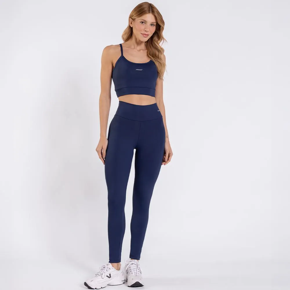 Calça Legging Feminina de Suplex Scream Azul Marinho