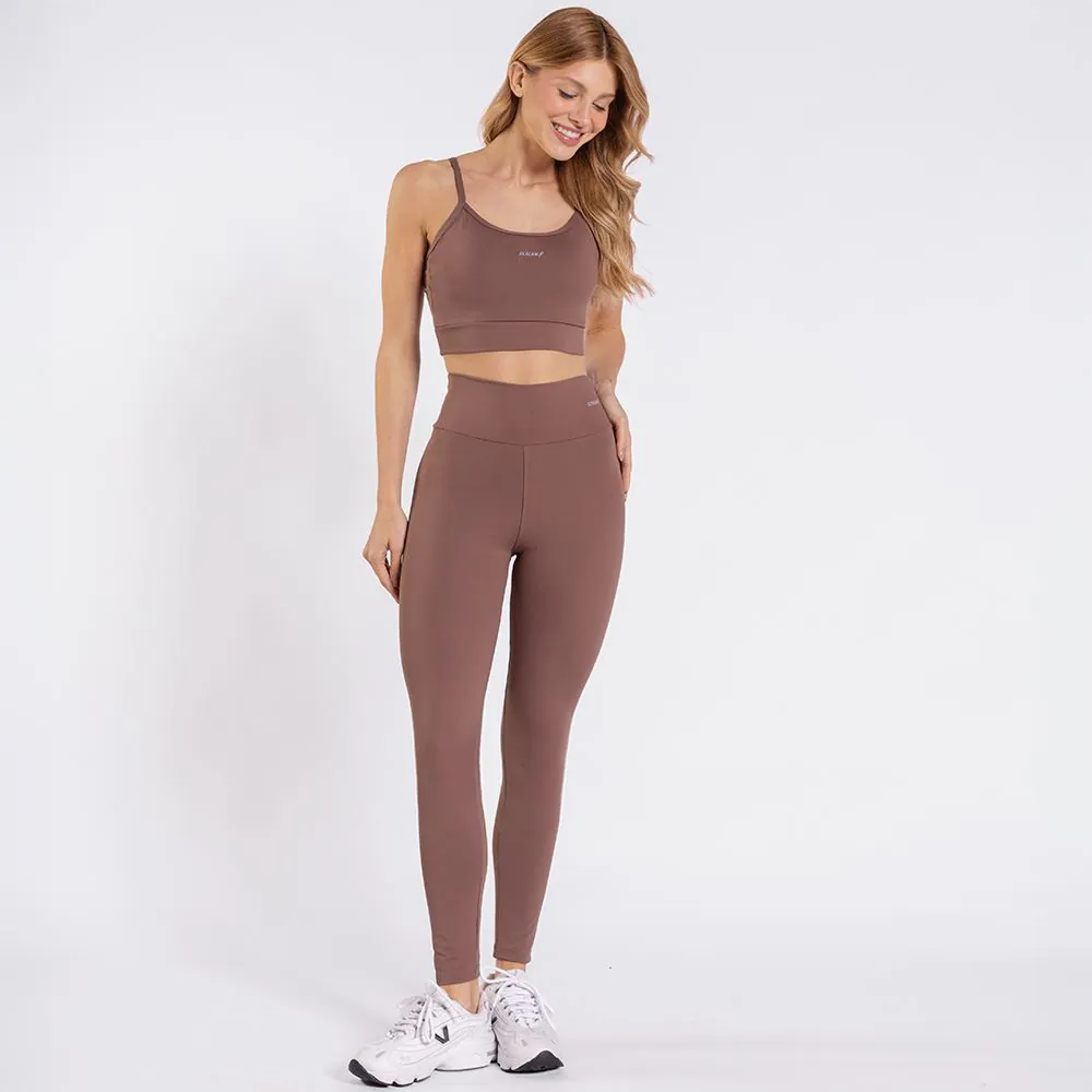 Calça Legging Feminina de Suplex Scream Marrom Cacau
