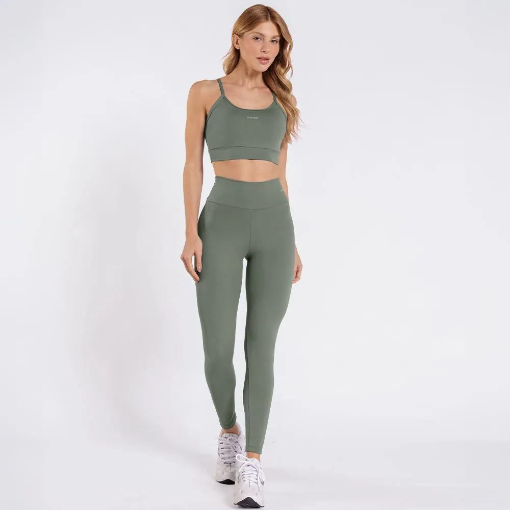 Calça Legging Feminina de Suplex Scream Verde Oliva