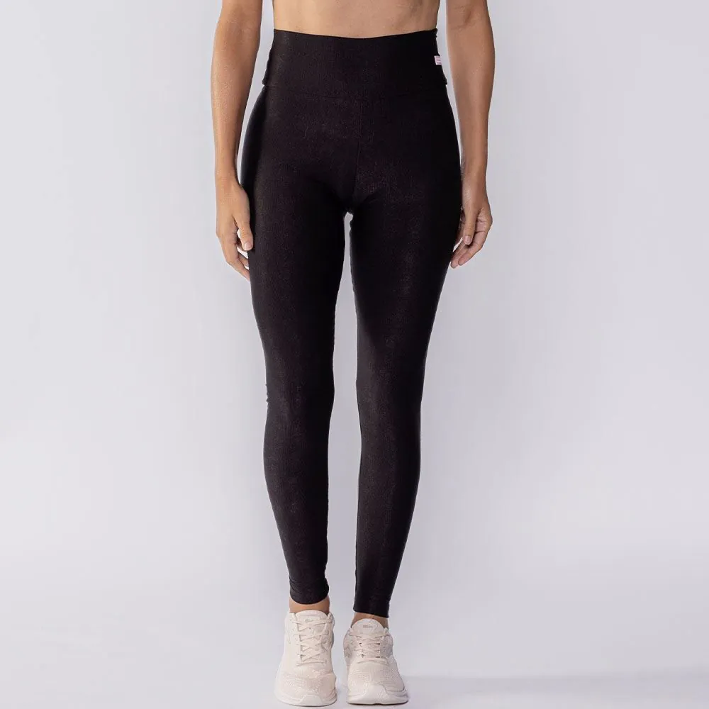 Calça Legging Feminina Jacquard Scream Preto