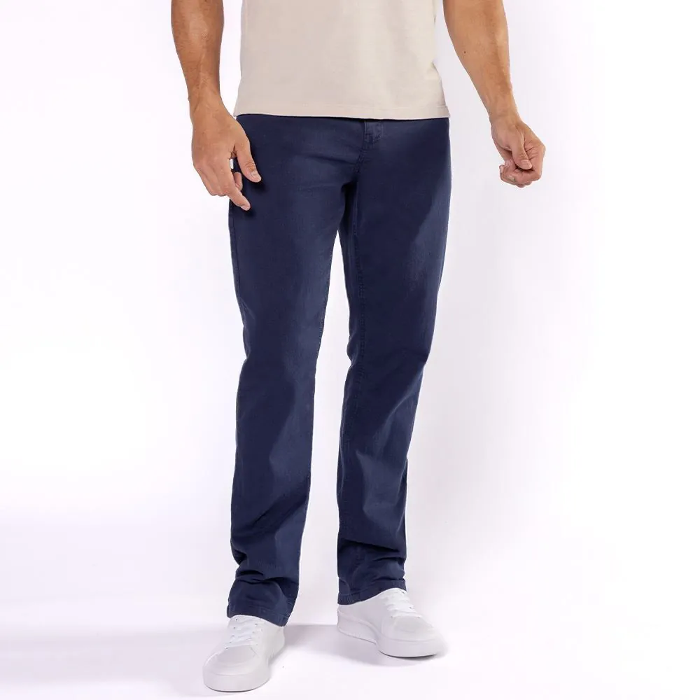 Calça Masculina Five Pocket em Sarja Marc Alain Azul Marinho