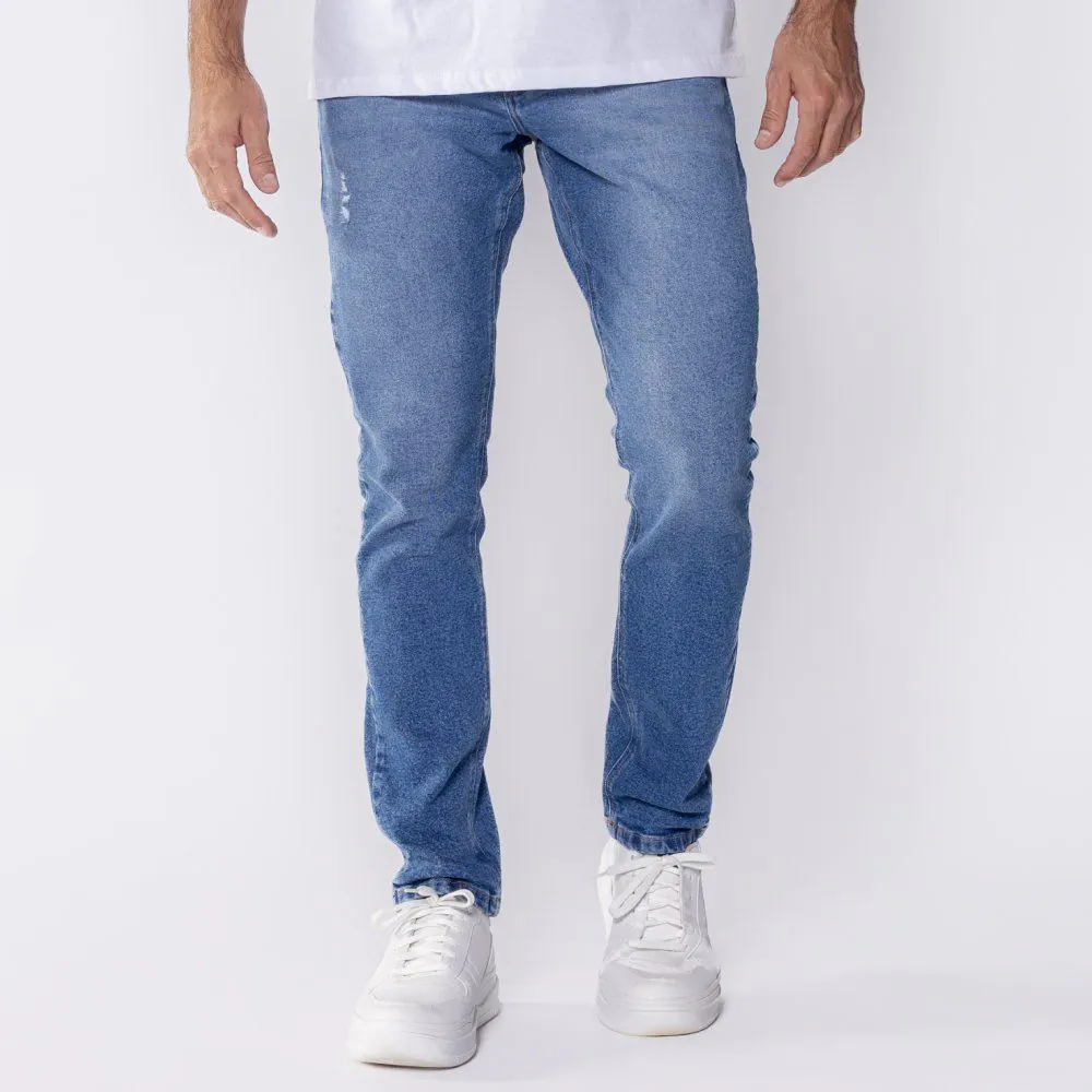 Calça Masculina Skinny Jeans Thing Azul Medio