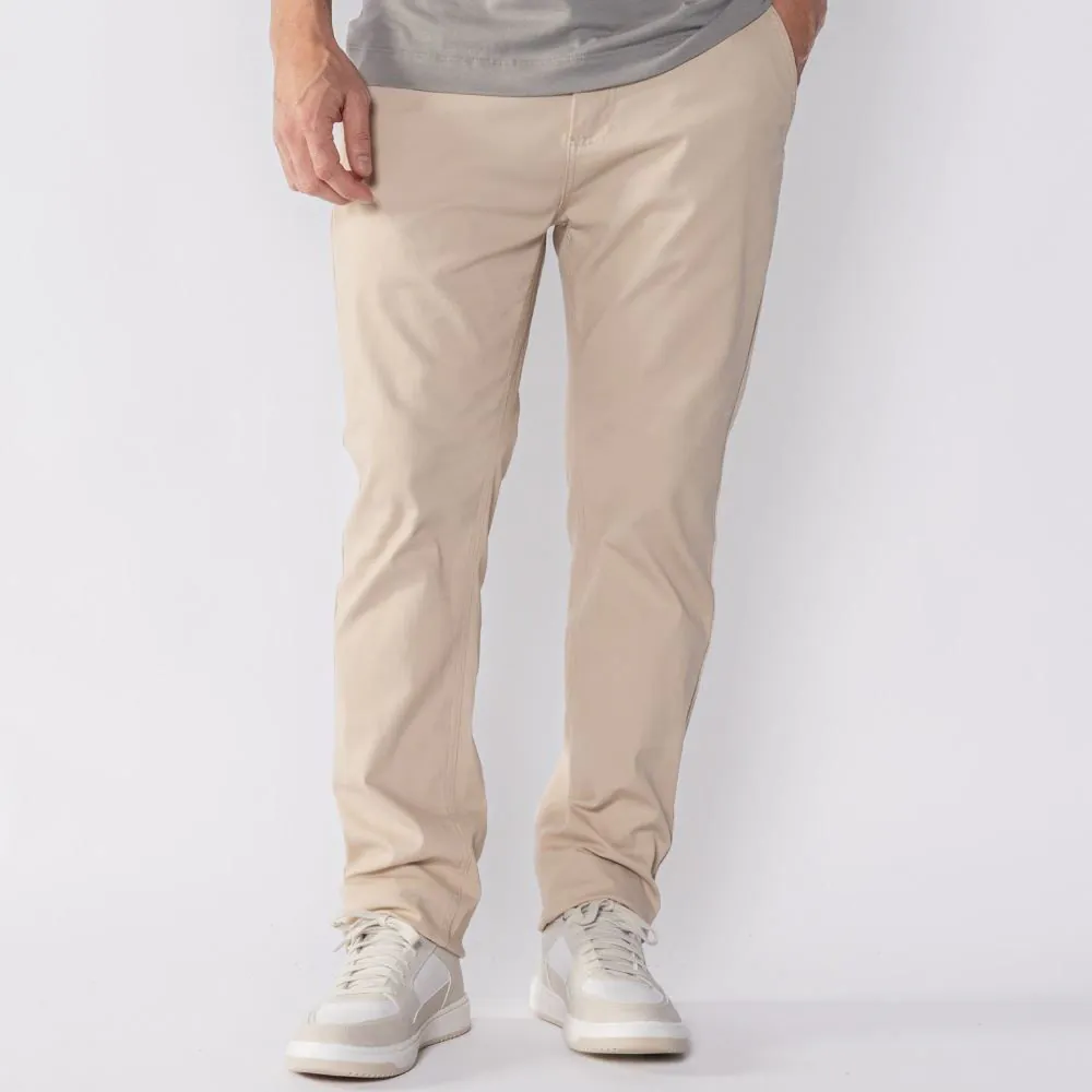Calça Masculina Slim de Sarja Crocker Areia