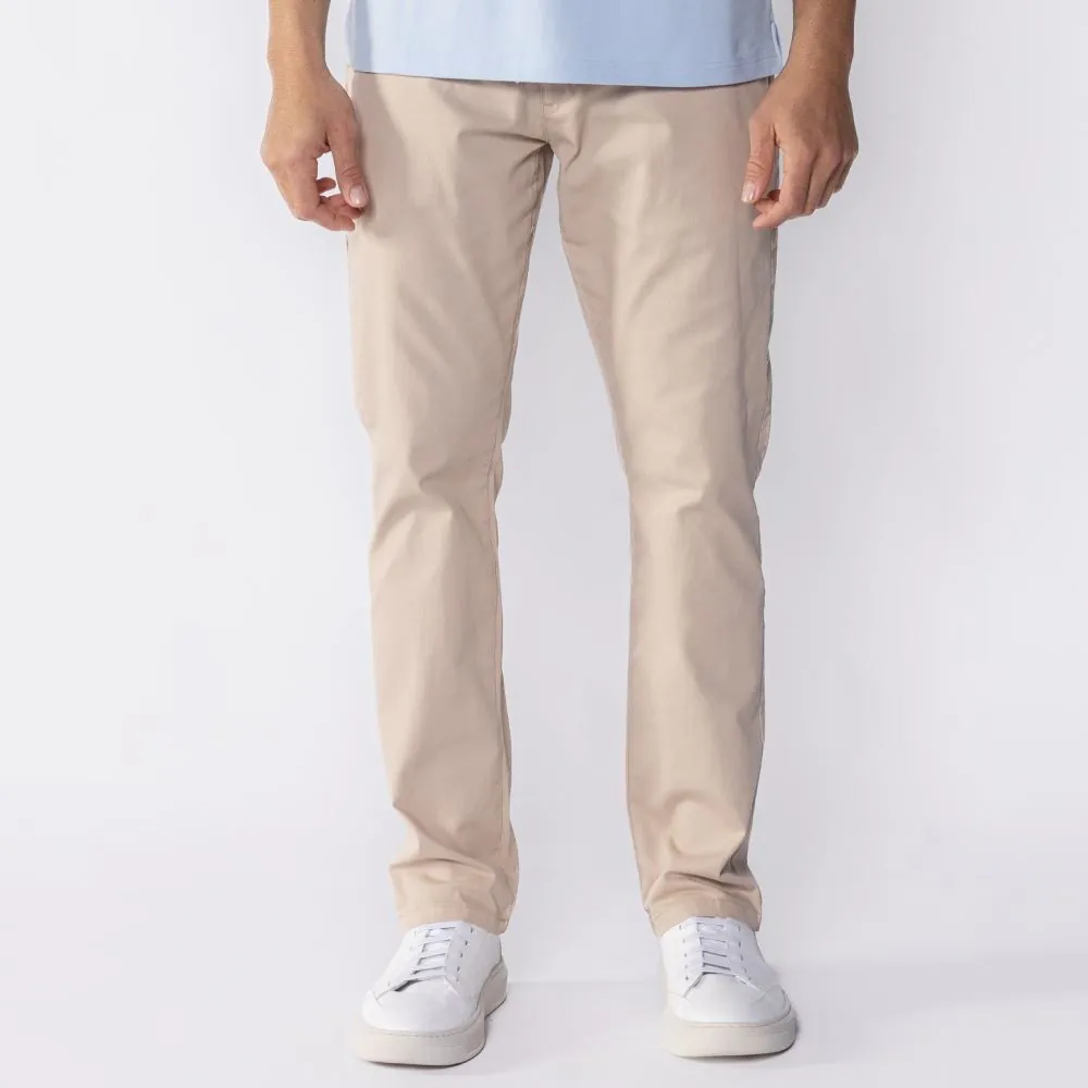 Calça Masculina Slim de Sarja Marc Alain Caqui