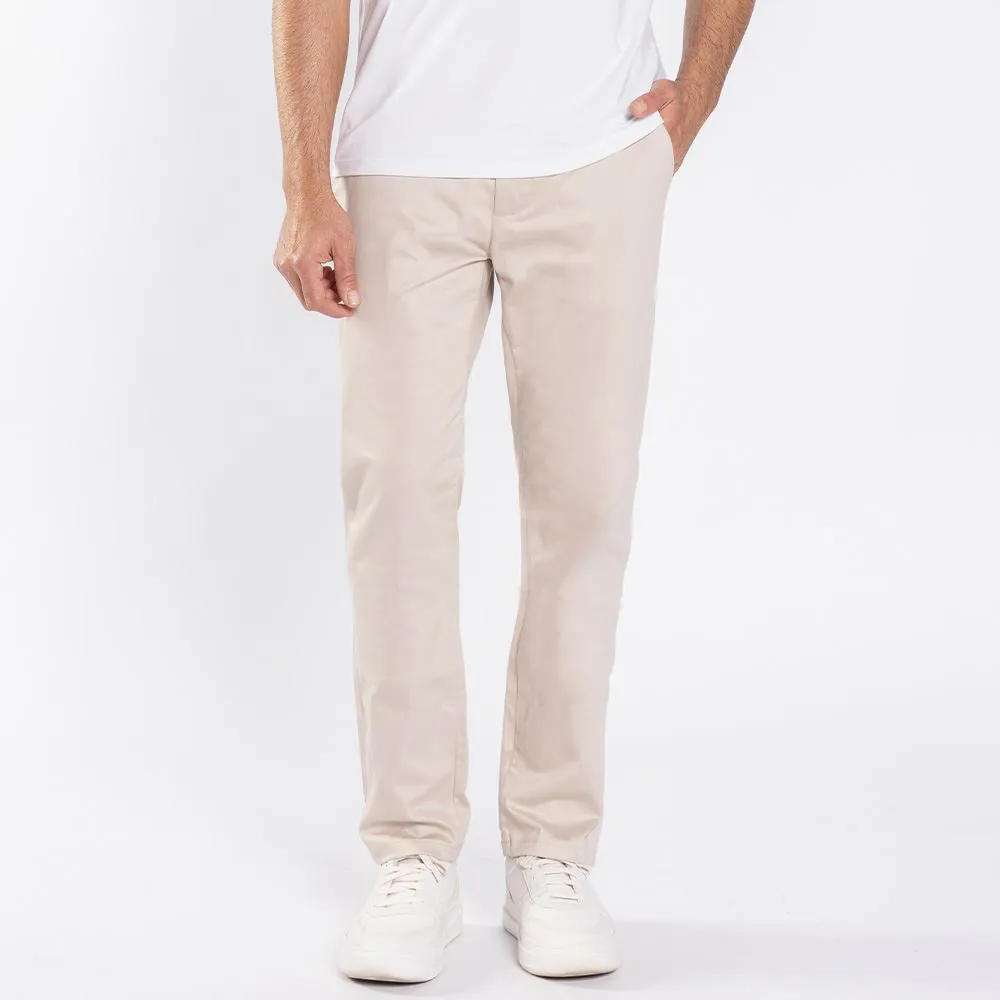 Calça Masculina Slim em Sarja Marc Alain Caqui